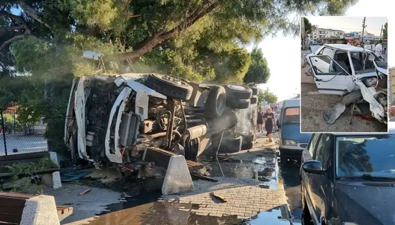 Freni Patlayan Kamyon Şehir Merkezinde Büyük Kaza Yarattı