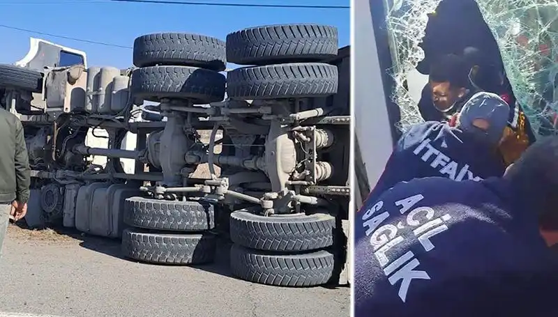 Virajı Alamayan Dev Kamyon Yolda Facia Yaşattı!