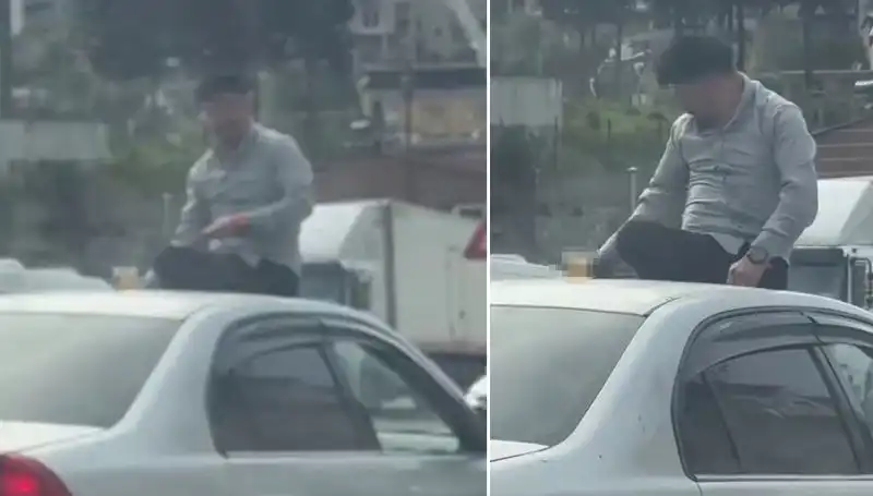 Trafikte Görülen Şaşkınlığa Duyarsız Kalınamadı: Otomobil Üzerinde Alem!