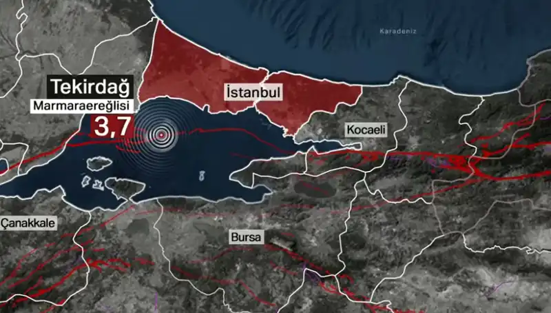 Marmara Denizi'nde Şok Etkisi Yaran 3,7 Büyüklüğünde Deprem!